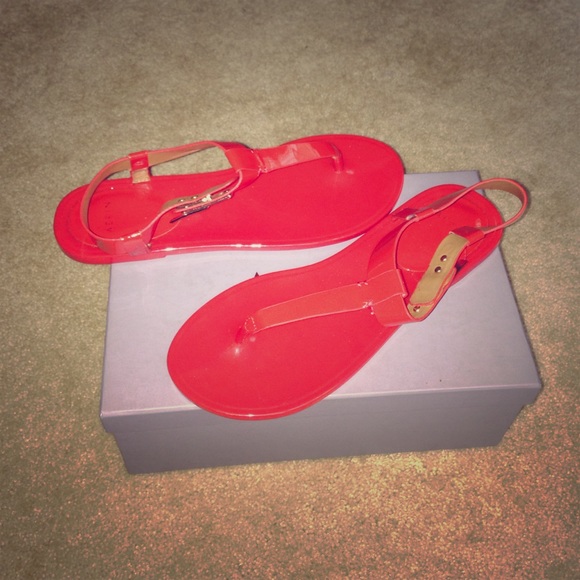 Aerin red Harper t-strap sandal