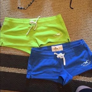 Two pair of Hollister lounge shorts