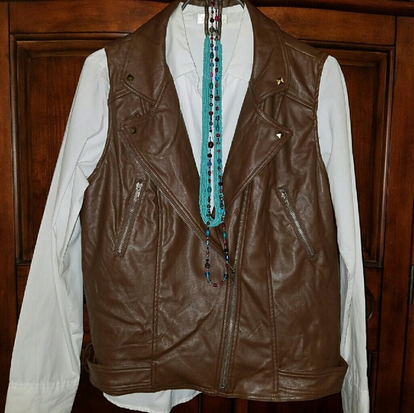 ZIGZAG ZAG STRIPE Pleather Vest