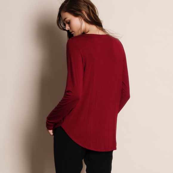 Lost Sonnet Crisscross Faux Wrap Top - Picture 3 of 4