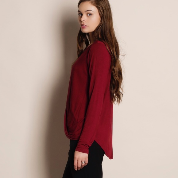 Lost Sonnet Crisscross Faux Wrap Top - Picture 4 of 4