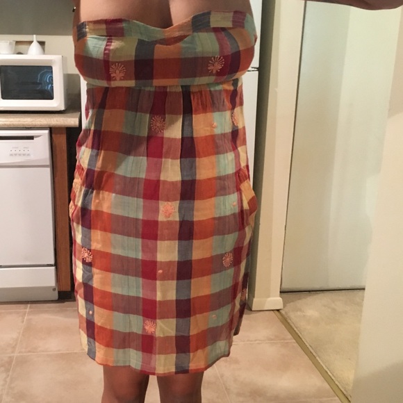 Plaid bustier dress ❤️💜💙