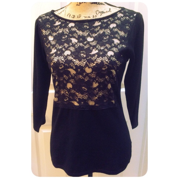 Black Lace Sweater - Picture 3 of 4