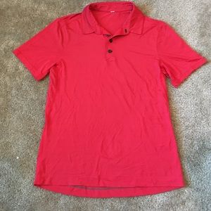 Lululemon Men's red collared shirt