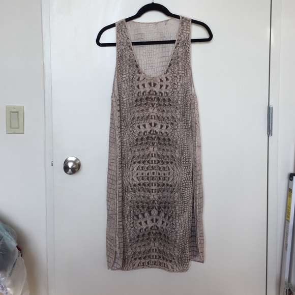 Snakeskin printed silk tank dress - Picture 1 of 4