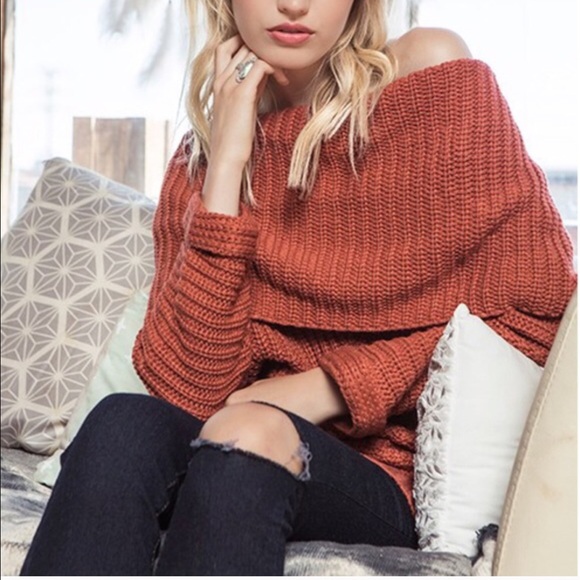 XX SYDNEY knit off shoulder sweater top - MUAVE - Picture 2 of 4