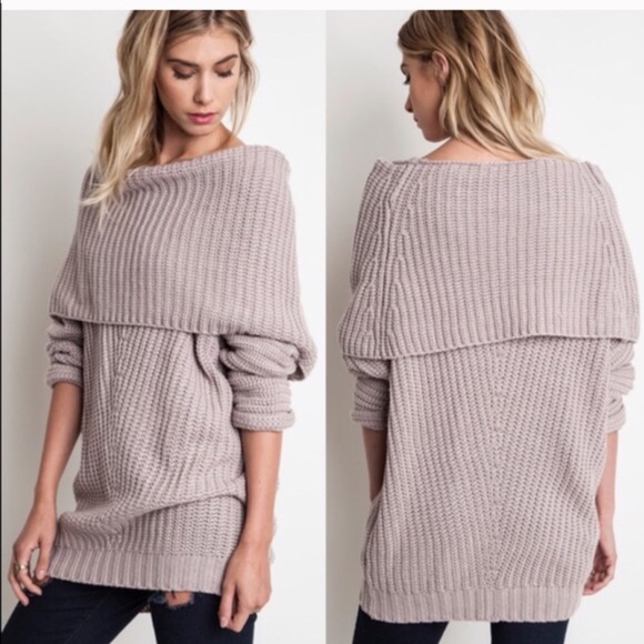 XX SYDNEY knit off shoulder sweater top - MUAVE - Picture 3 of 4