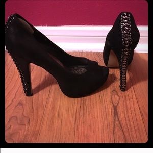Vince Camuto black peep toe heels