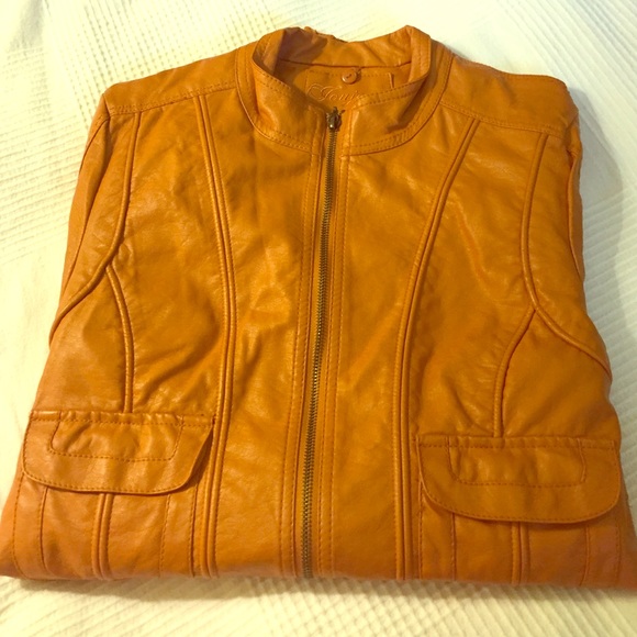 Beautiful orange leather jacket