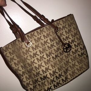 Beige MK Printed Bag
