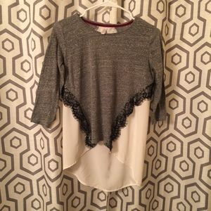 Hi-Lo cotton and satin top