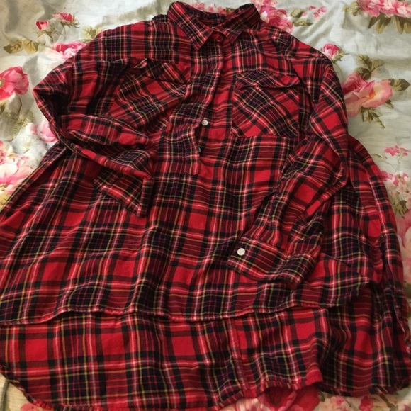 Flannel tunic top.