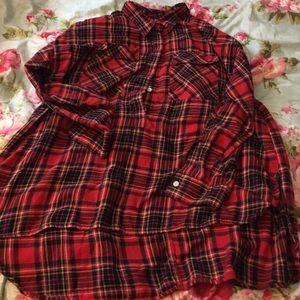 Flannel tunic top.