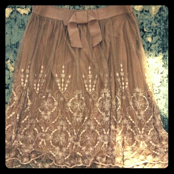 Tulle embroidered dress skirt size large