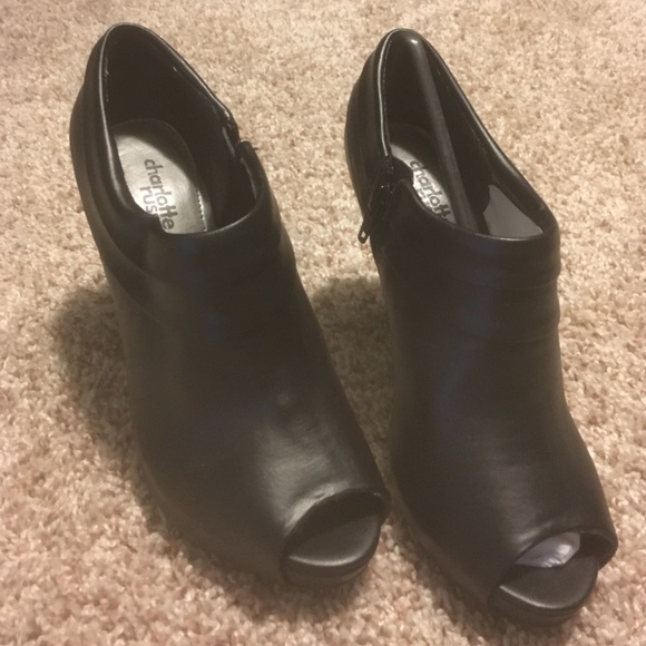 Peep toe booties