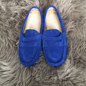 Genuine blue suede moccasin/loafers