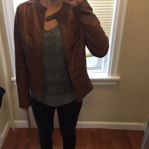 Brown leather jacket