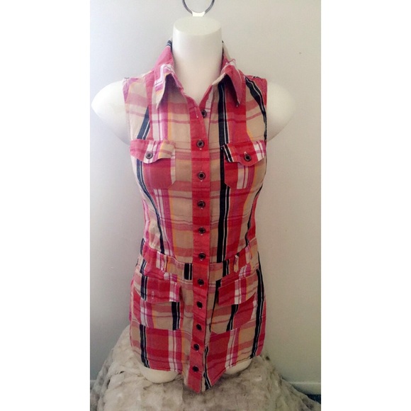 Plaid shirt dress
