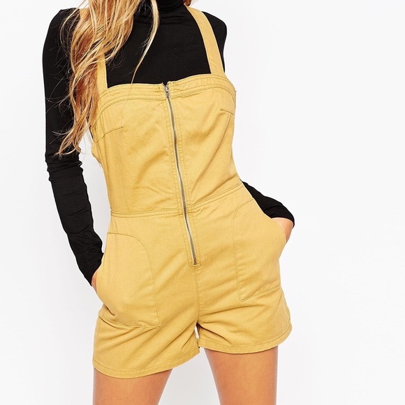 ASOS Mustard Zip Romper