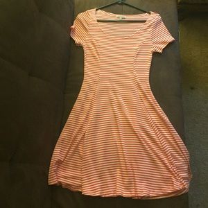 Red and white striped tshirt dress