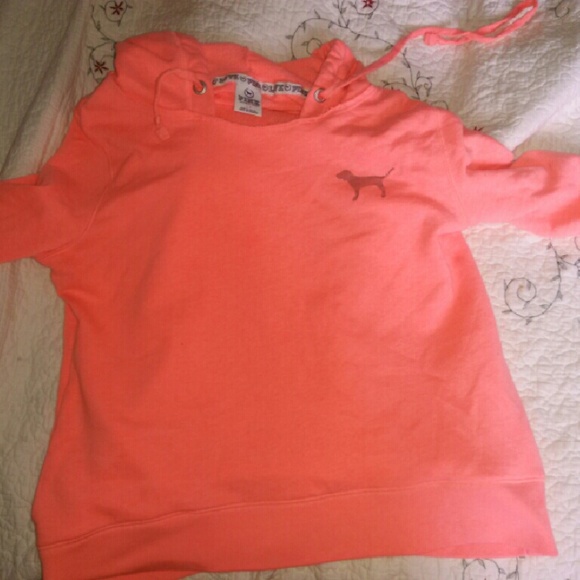 PINK neon coral hoodie