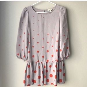 Anthropologie polkadot drop waist tunic