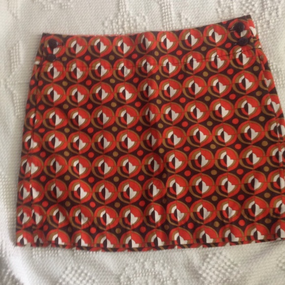 Vintage Orange & Brown J Crew Short Skirt - Picture 1 of 4