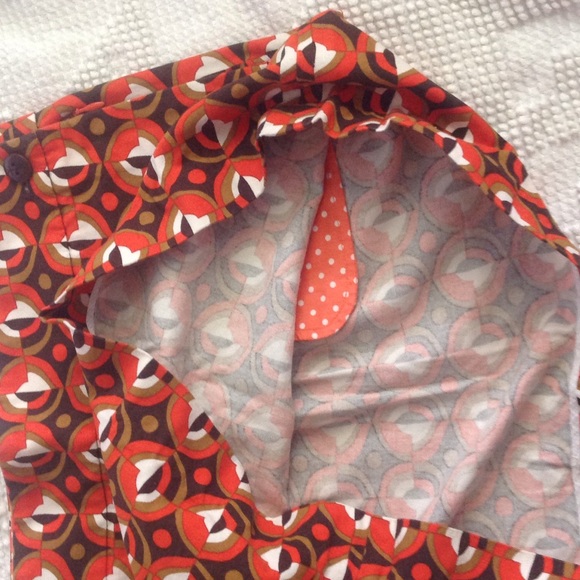 Vintage Orange & Brown J Crew Short Skirt - Picture 4 of 4