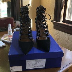 Aquazzurra suede and lace amazon pumps with Box