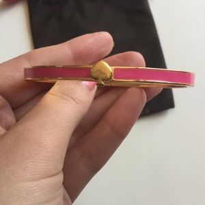 Kate Spade Pink Enamel Hinged Bracelet