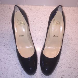 Christian Louboutin black patent leather heels