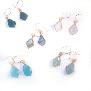 Diamond cut stone earrings