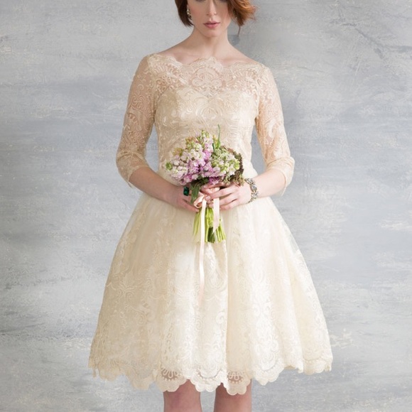 Modcloth Gilded Grace dress champagne bridal