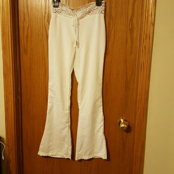 White sheer pants