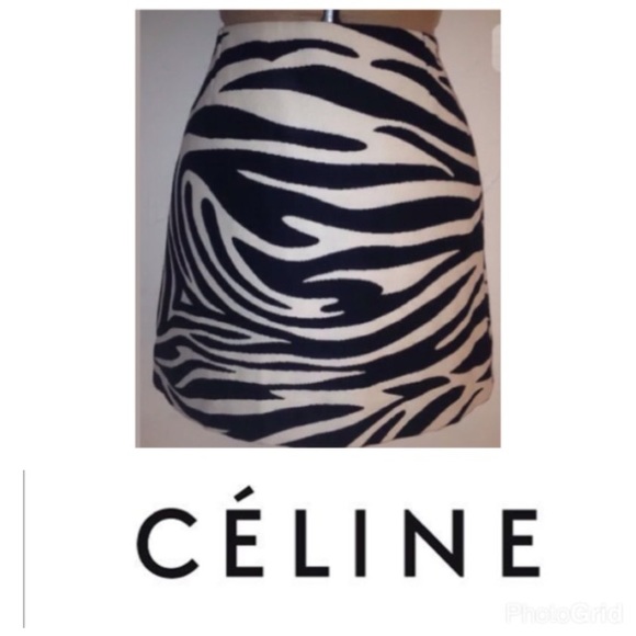 SOLD CELINE Zebra Print Mini Skirt - Picture 2 of 5
