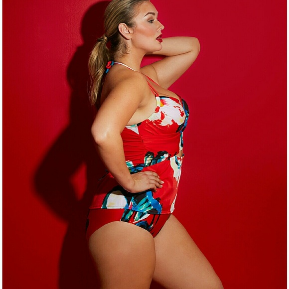 Lela Rose WRAP-FRONT SWIMSUIT BRA 2pc set tankini - Picture 2 of 4