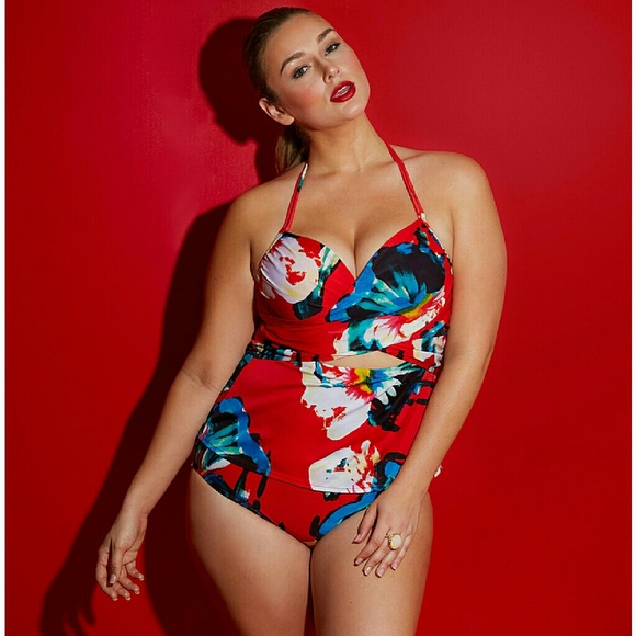 Lela Rose WRAP-FRONT SWIMSUIT BRA 2pc set tankini - Picture 3 of 4