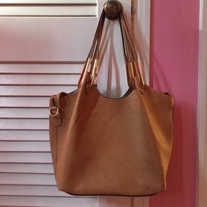 Tan leather purse