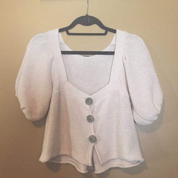Free People puff sleeve crop top sweater - Picture 4 of 4