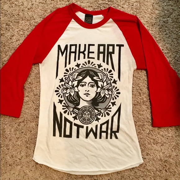Obey Tops - Obey Baseball Tee Size Small