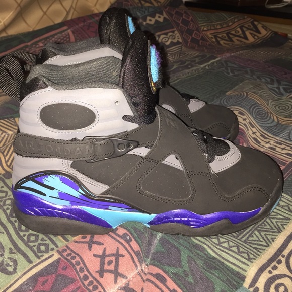 Retro Air Jordan 8 (Aqua) color way size 5y - Picture 2 of 4