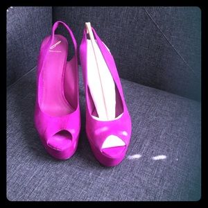 Brian Atwood Beatris Suede Peeptoe Slingbacks