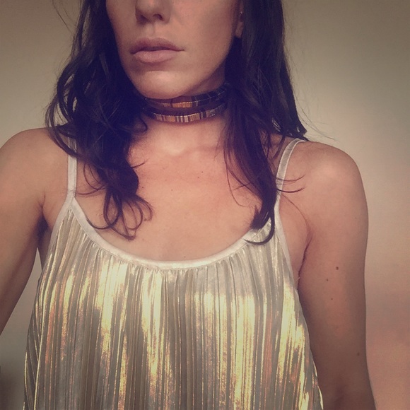 Shiny gold tank top