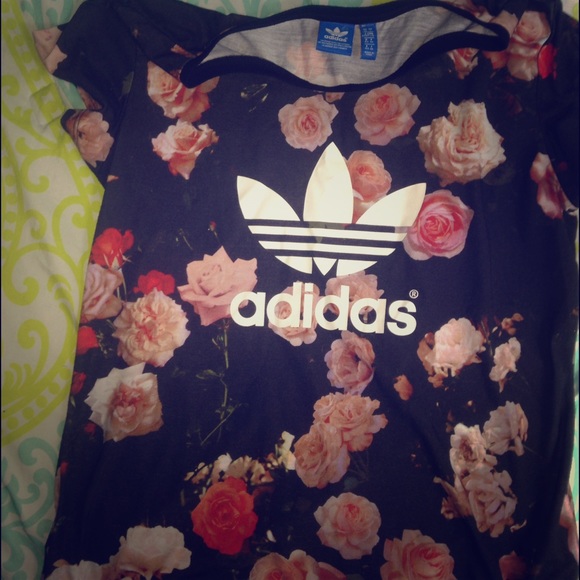 Floral Adidas t shirt