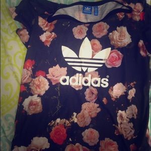 Floral Adidas t shirt