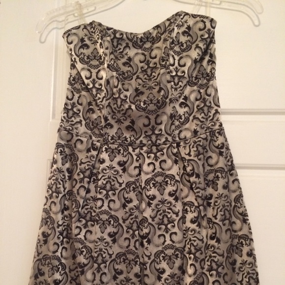 Silver strapless dress