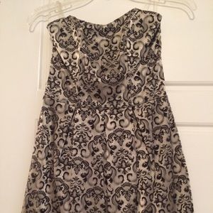 Silver strapless dress