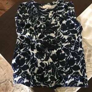 Reduced Loft floral blue sweatshirt