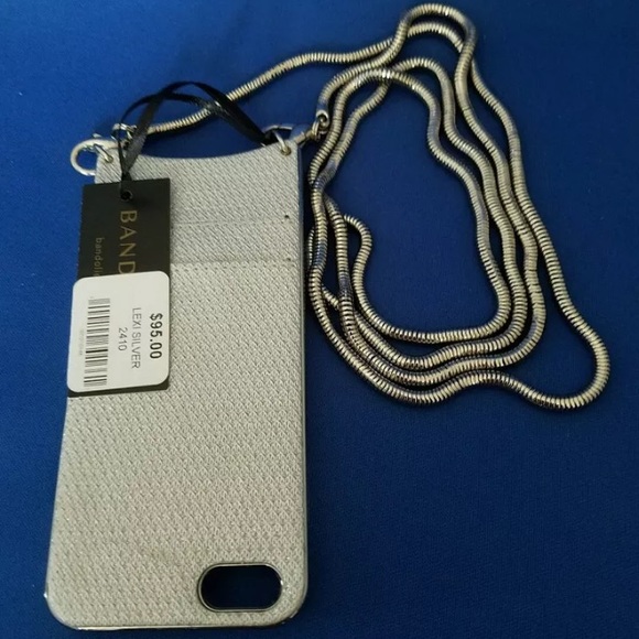 NEW Bandolier Iphone 5/5s LEXI Silver Case w Chain