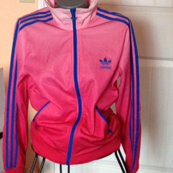 Pink Ombré Adidas track jacket. Medium EUC